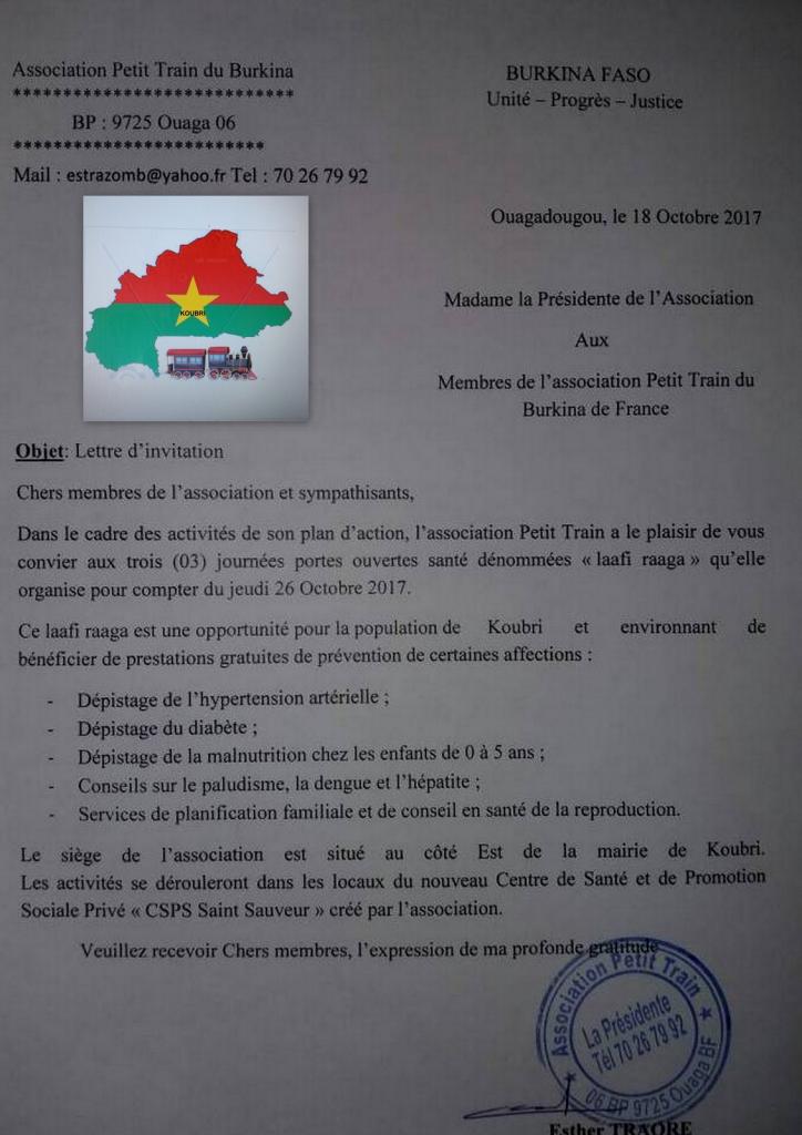 lettre d'invitation